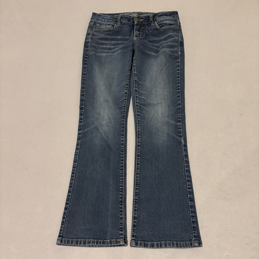 Warehouse One Womens Mid Rise Baby Boot Jeans Blue Medium Wash 29 Short Western